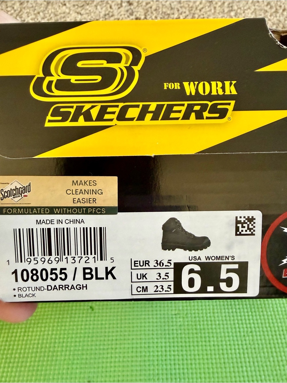 Skechers Black Lace-Up Work Boots - Picture 6 of 6